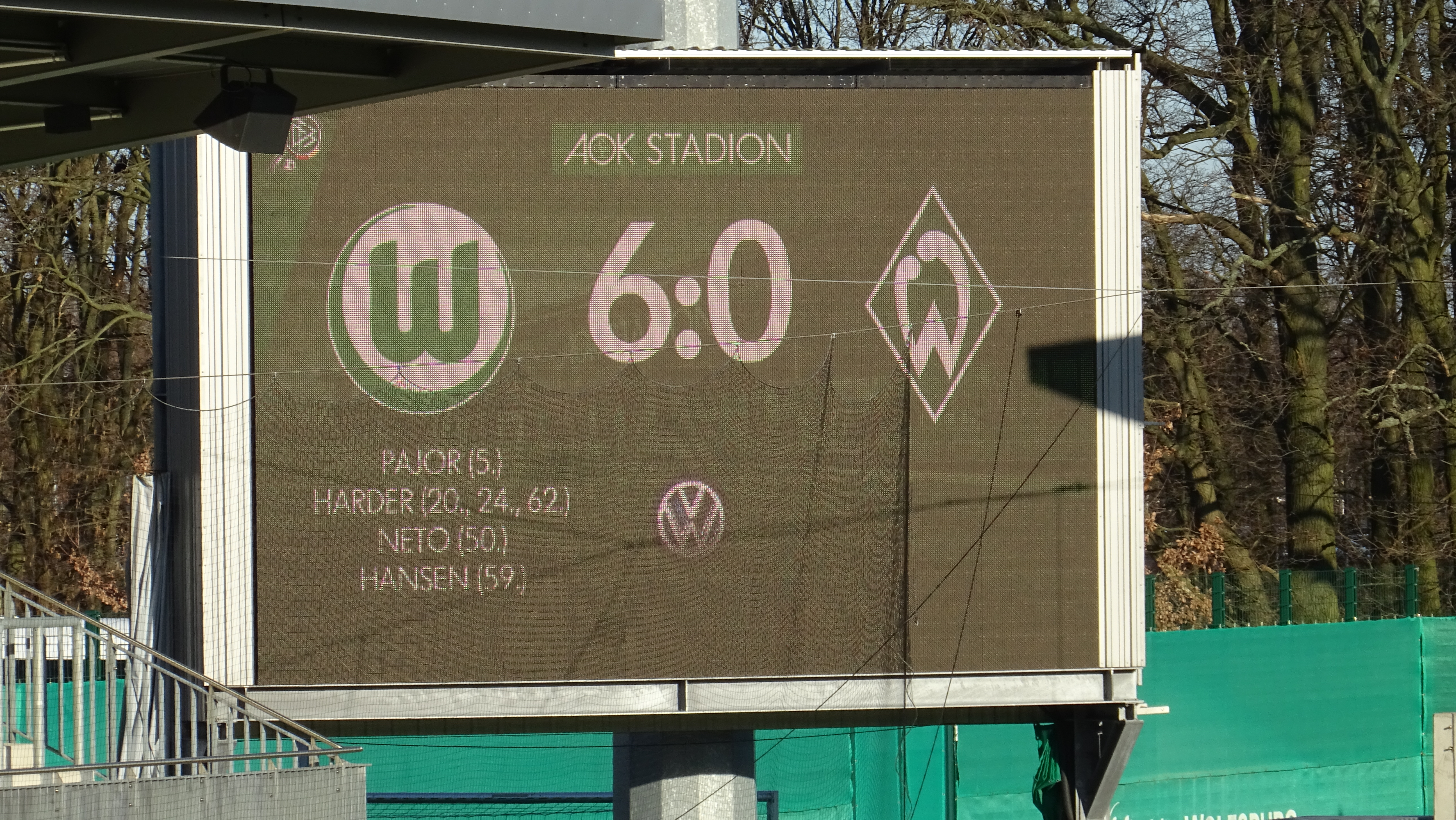 Vfl Wolfsburg – Werder Bremen – 24.02.2019 – Anpfiff 14 Uhr – Endstand 6:0